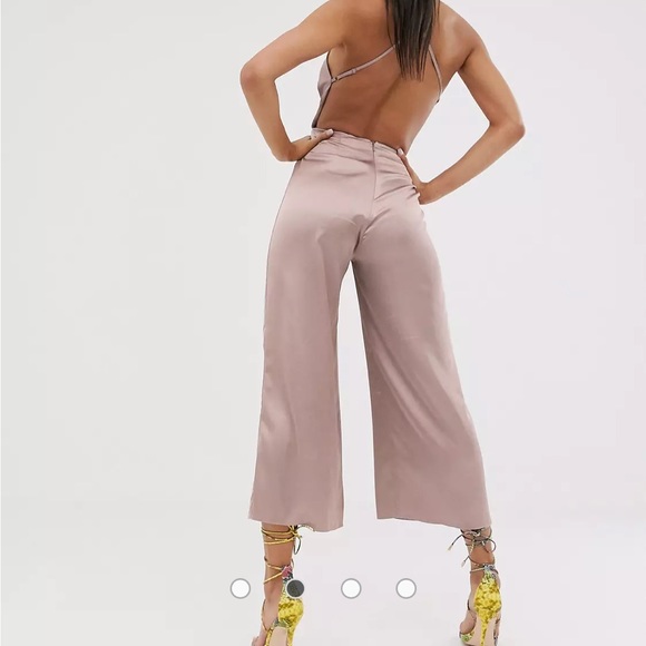 ANTHROPOLOGIE ASOS HEATHER ROSE KNOTTED TWIST FRONT BACKLESS JUMPSUIT - Size 4 - Picture 10 of 11